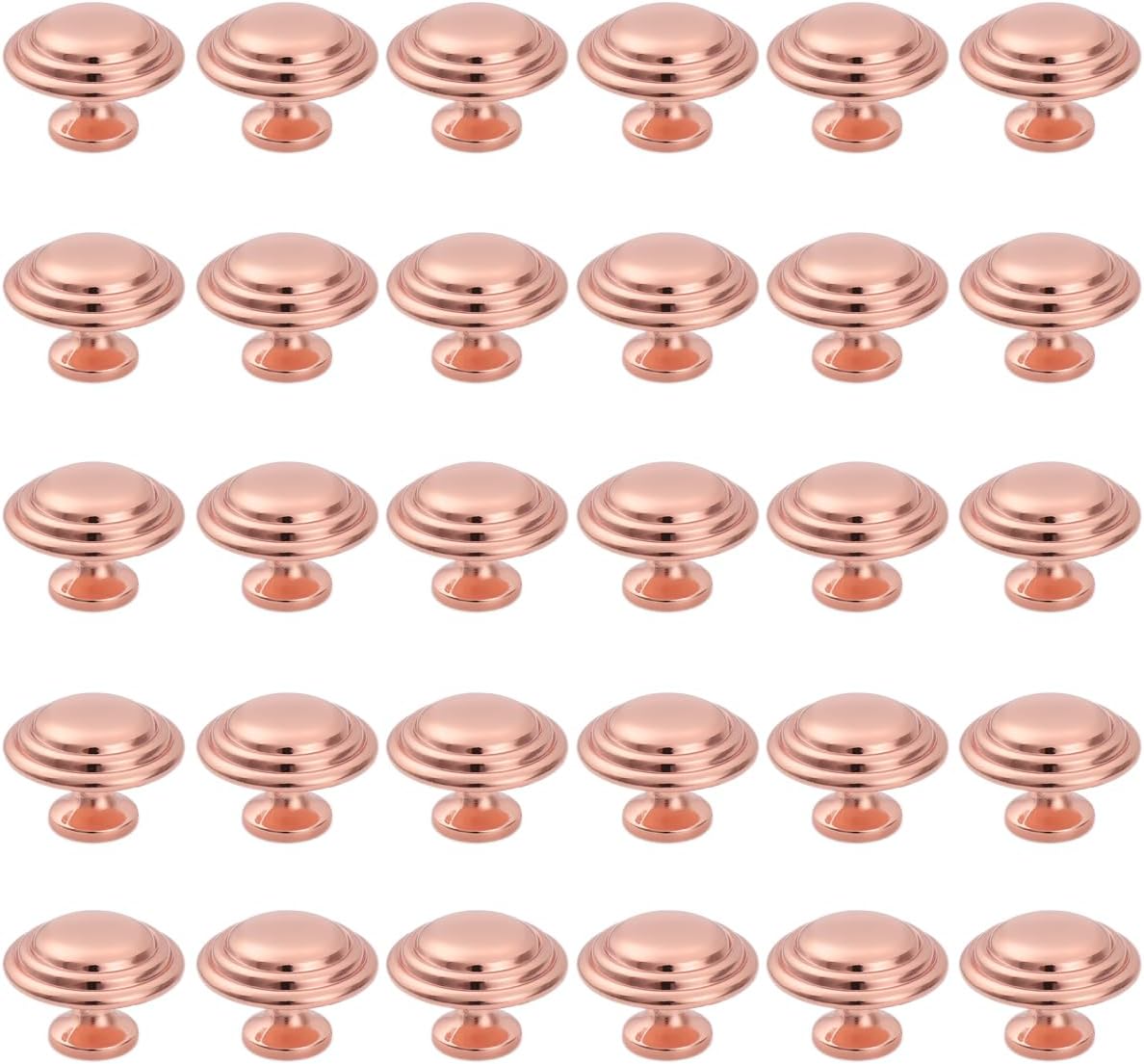 Gobrico 30 Pack Bifold Rose Gold Cabinet Knobs for Modern Homes