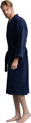 Soft Touch Linen Men's Robe Kimono Terry Spa Robe - 100% Cotton