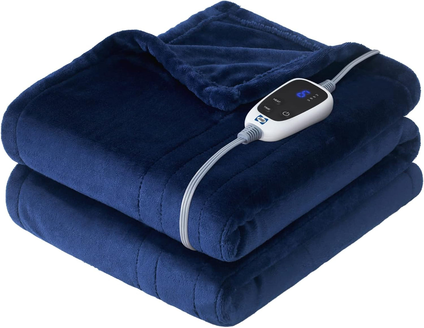 SEALY Electric Blanket Throw - Soft Flannel Heated Blanket