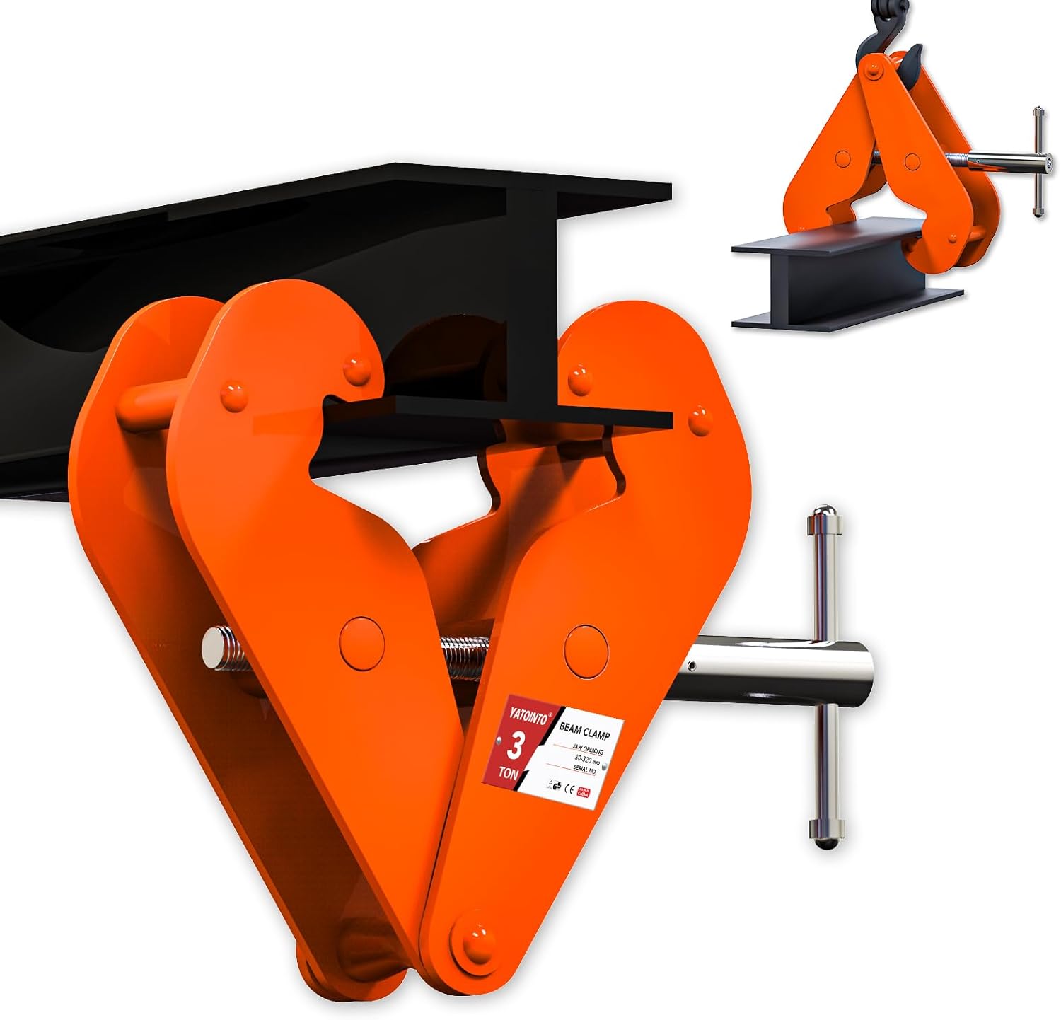 Vertical Beam Clamp with 6600lbs Capacity for Heavy Duty Use
