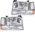 G-PLUS Headlights Assembly for 1992-1996 Ford F150 F250 F350 - Clear