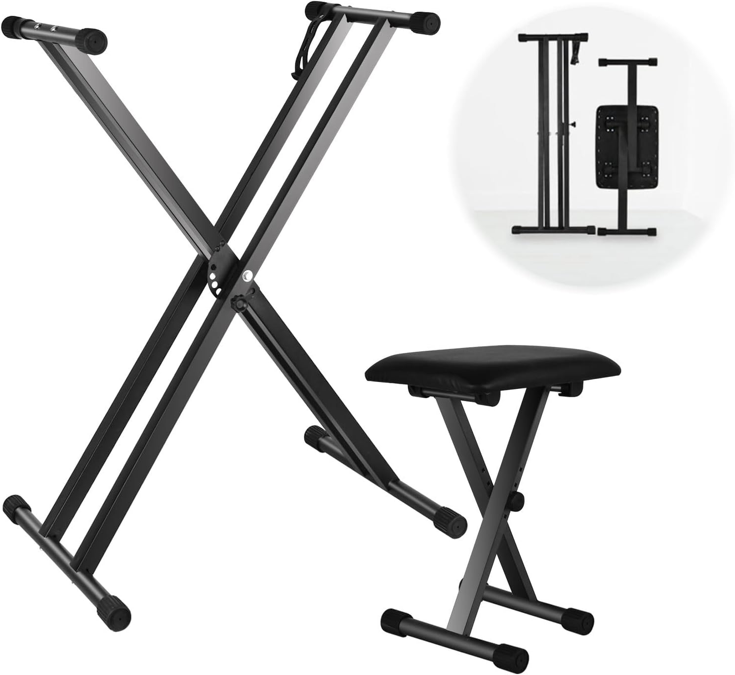 Adjustable Double-X Keyboard Stand Set - Stable & Secure