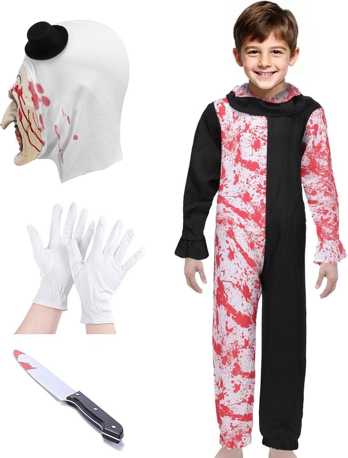 Art The Clown Costume for Kids - Scary Halloween Outfit Set