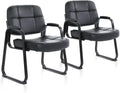 Big & Tall Waiting Room Guest Chair Set of 2 - 400 lb Capacity, Black