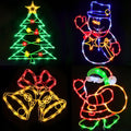 16in Christmas Window Silhouette Lights 4-Pack - Color LED Holiday Set