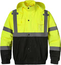 Safety Softshell Jacket for Men - High Visibility Waterproof Rain Coat