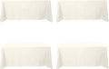 BRILLMAX 4 Pack Ivory Tablecloths for 6 ft Rectangle Tables - Durable