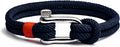 Elegatto Alchor Navy Rope Bracelet for Men - Nautical Style