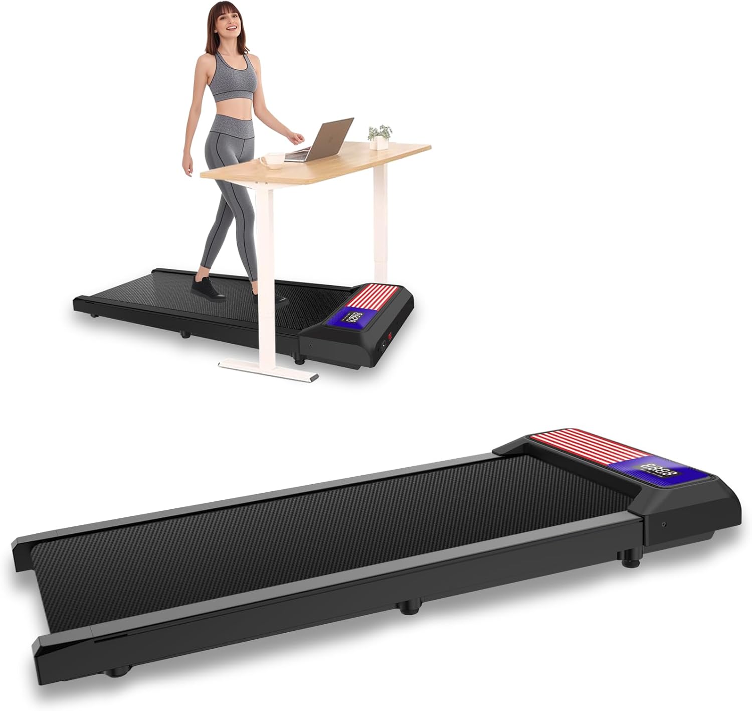 Compact Low-Noise Walking Pad Treadmill - Remote Control, 2.5HP