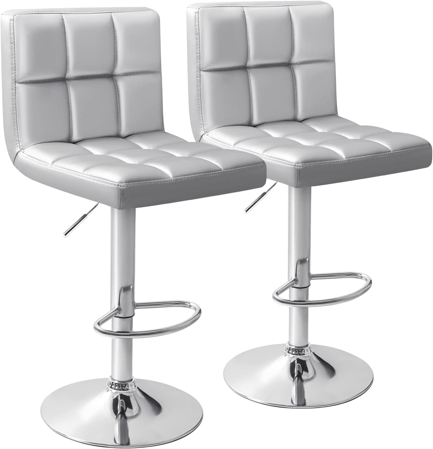 Modern PU Leather Adjustable Swivel Bar Stools for Comfort