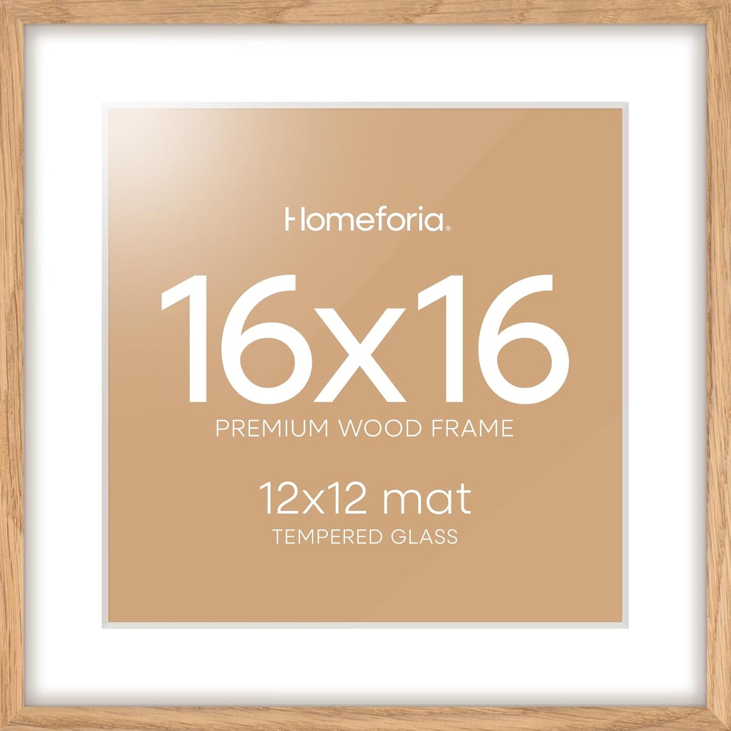 High-End Natural Oak 16x16 Picture Frame for Stunning Displays