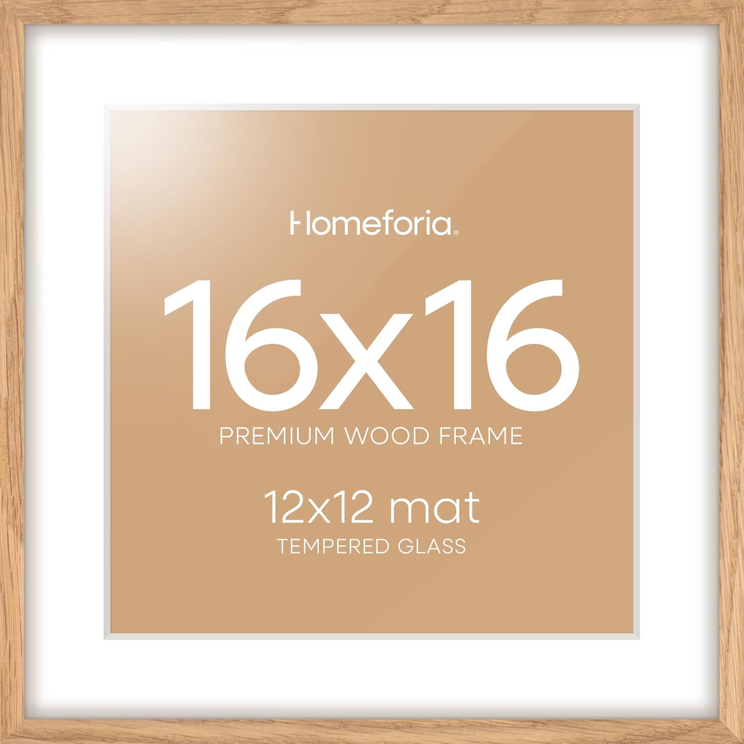 High-End Natural Oak 16x16 Picture Frame for Stunning Displays