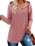 Womens Quarter Zip Tunic Hoodies Pullover S-3XL - Soft Cottony Fit