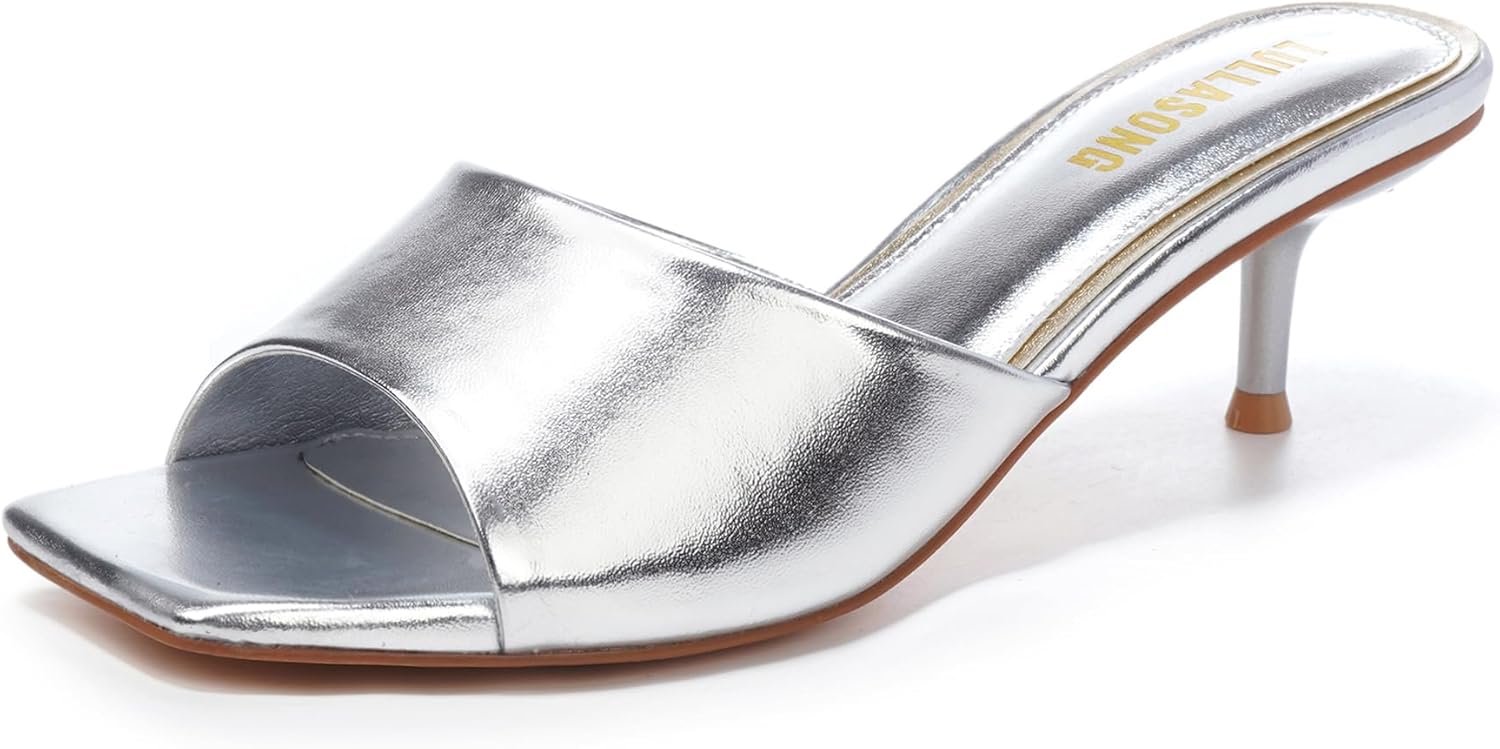 Women's Kitten Heels Sandals Slip On Slides for Any Occasion