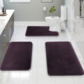 Clara Clark Velvet Memory Foam 3 Piece Bathroom Rug Set for Comfort