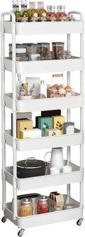 Sywhitta 6-Tier Plastic Rolling Utility Cart for Storage