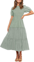 ZESICA Smocked Tiered Midi Dress - Flattering Summer Fit