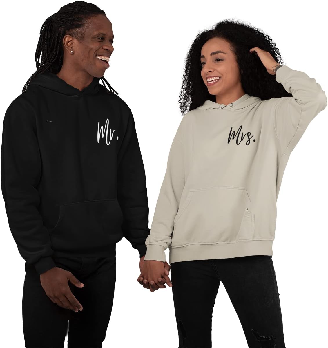 Mr and Mrs Matching Married Hoodie for Newlyweds Gift