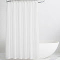 White Linen Shower Curtain 72 x 72 in - Semi Sheer Quick Dry