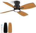 Roomratv Ceiling Fans with Lights 42 in Flush Mount - Quiet DC Motor
