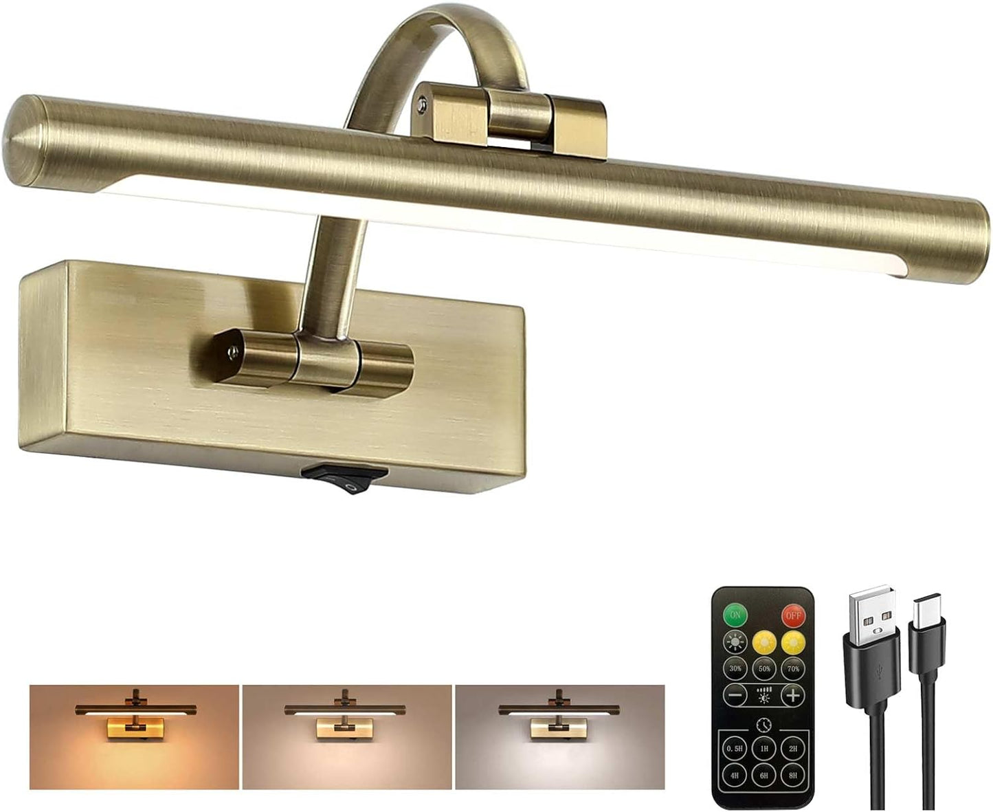 Wireless Picture Lights for Wall - 12 Inch Dimmable Art Light
