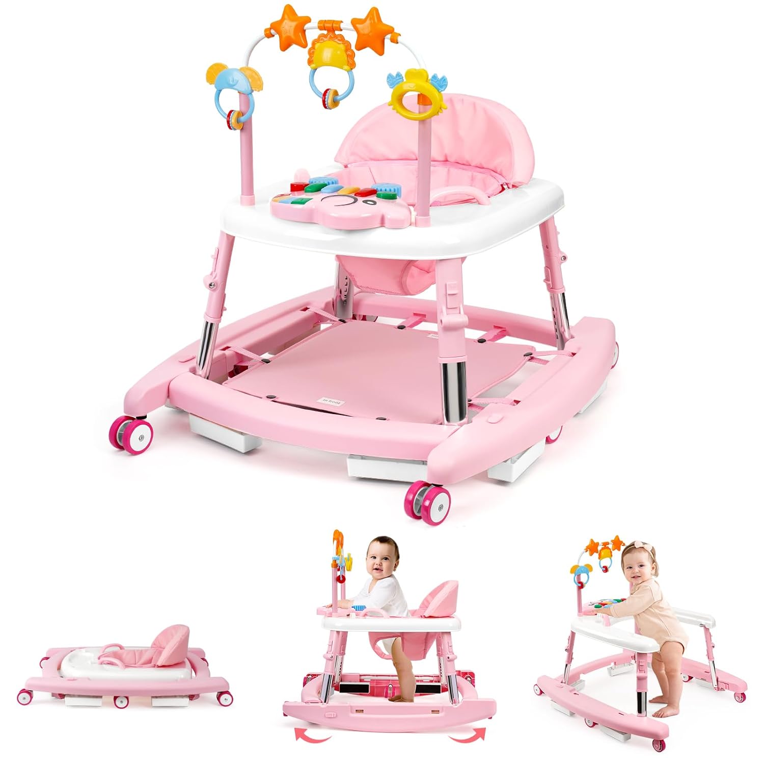 5-in-1 Music and Lights Baby Walker for Infants and Toddlers
