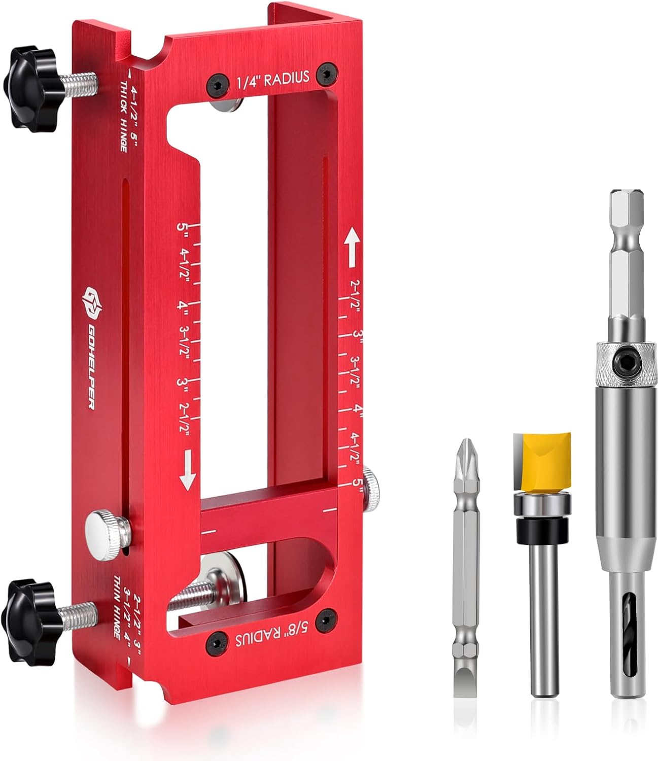 Door Hinge Jig for Router - Adjustable Aluminum Alloy Template Kit