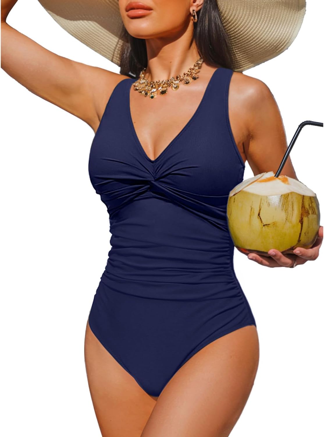 Holipick Women Tummy Control One Piece Swimsuit for Elegance