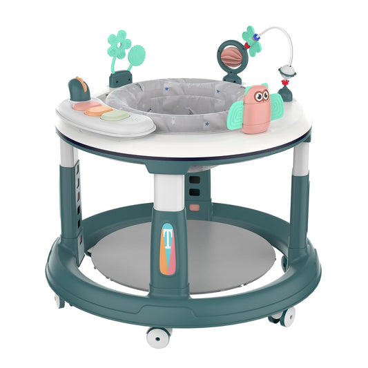 Qizhi-Bear Baby Walker: 5 Heights, 360 Swivel Seat, Music & Toys