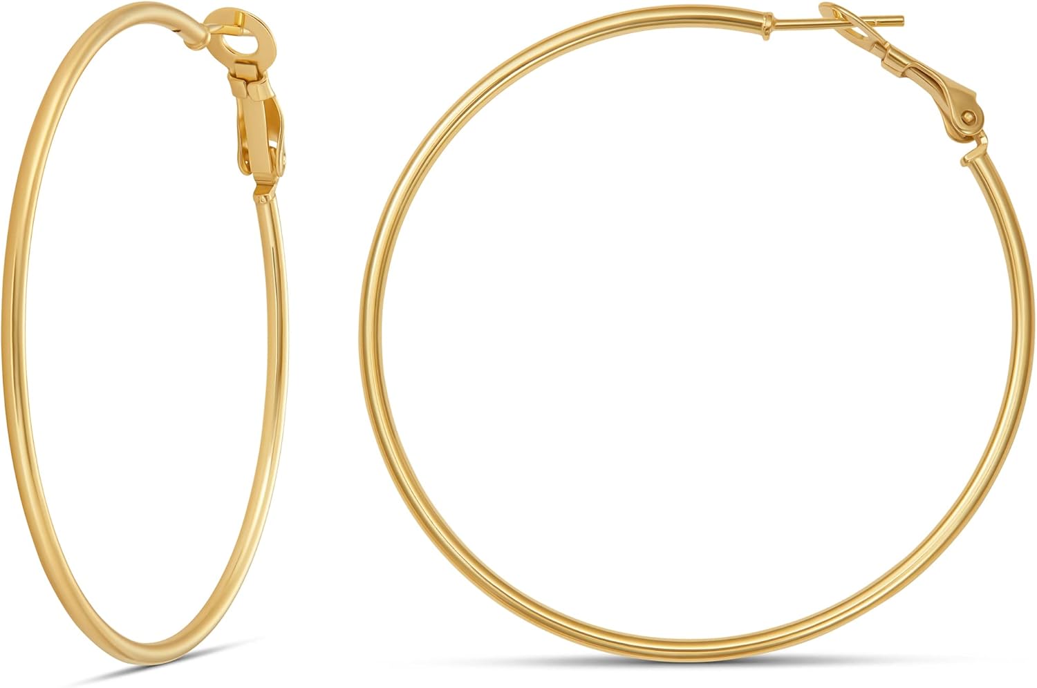 Lightweight Paddle Back Hoop Earrings in 14K Gold or Silver