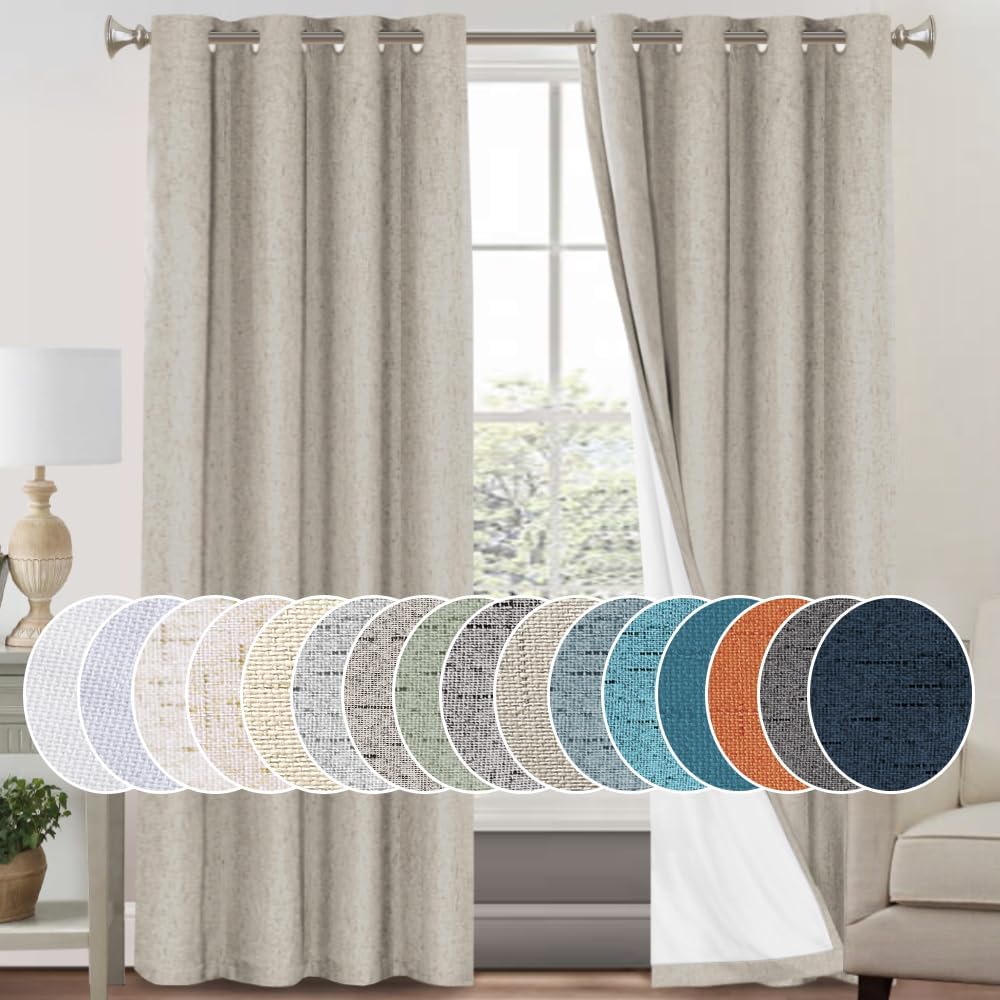 PrinceDeco 100% Blackout Curtains for Bedroom and Living Room