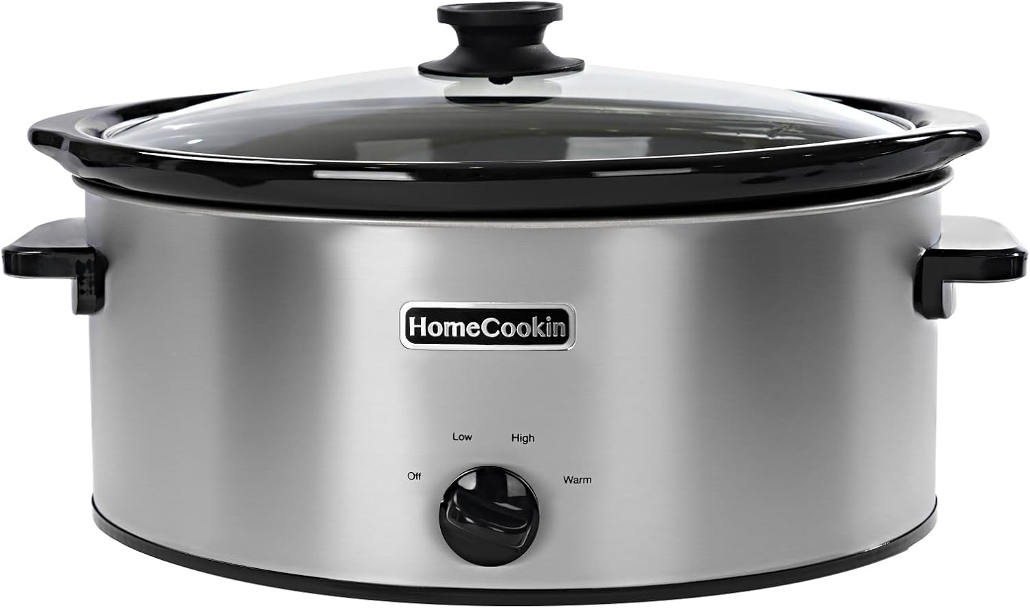 8 Quart Oval Slow Cooker with 3 Settings for Family Meals