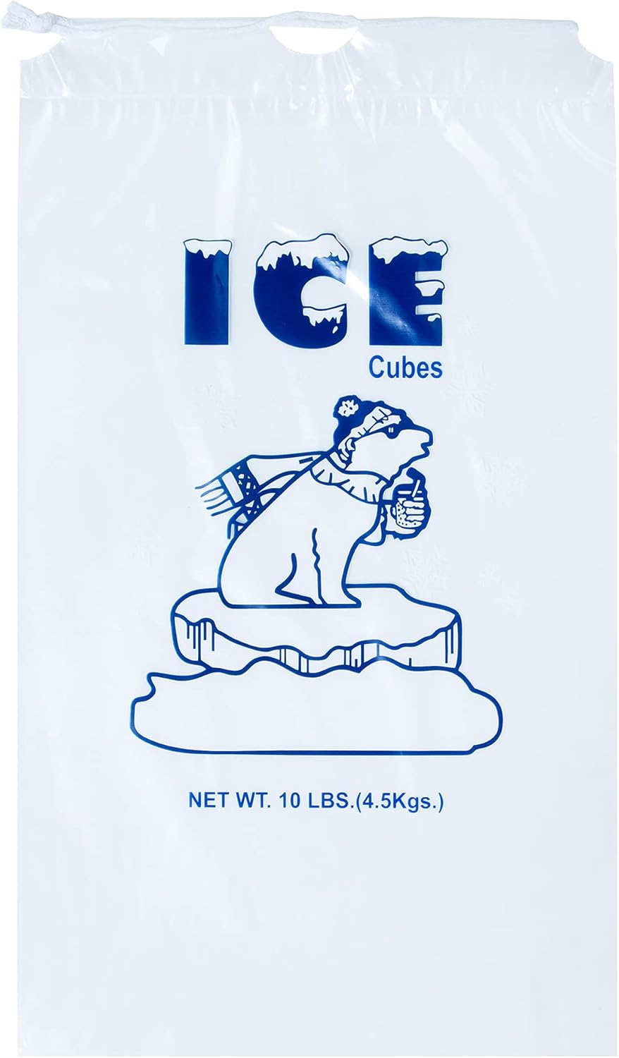 Heavy-Duty Ice Bags with Drawstring for Portable Ice Storage