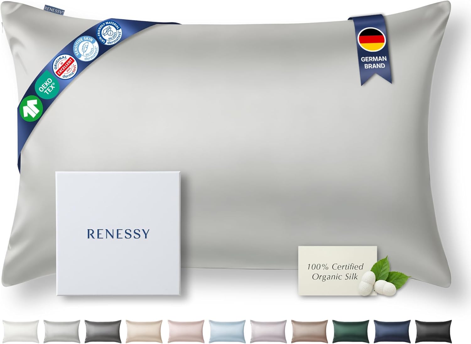 Premium Silk Pillowcase for Hair & Skin - 100% Organic Mulberry