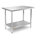 Stainless Steel Prep & Work Table 24 x 36 in - Heavy Duty Commercial