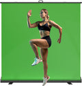 Large Green Backdrop Screen 79 x 79 in - Portable Retractable Panel