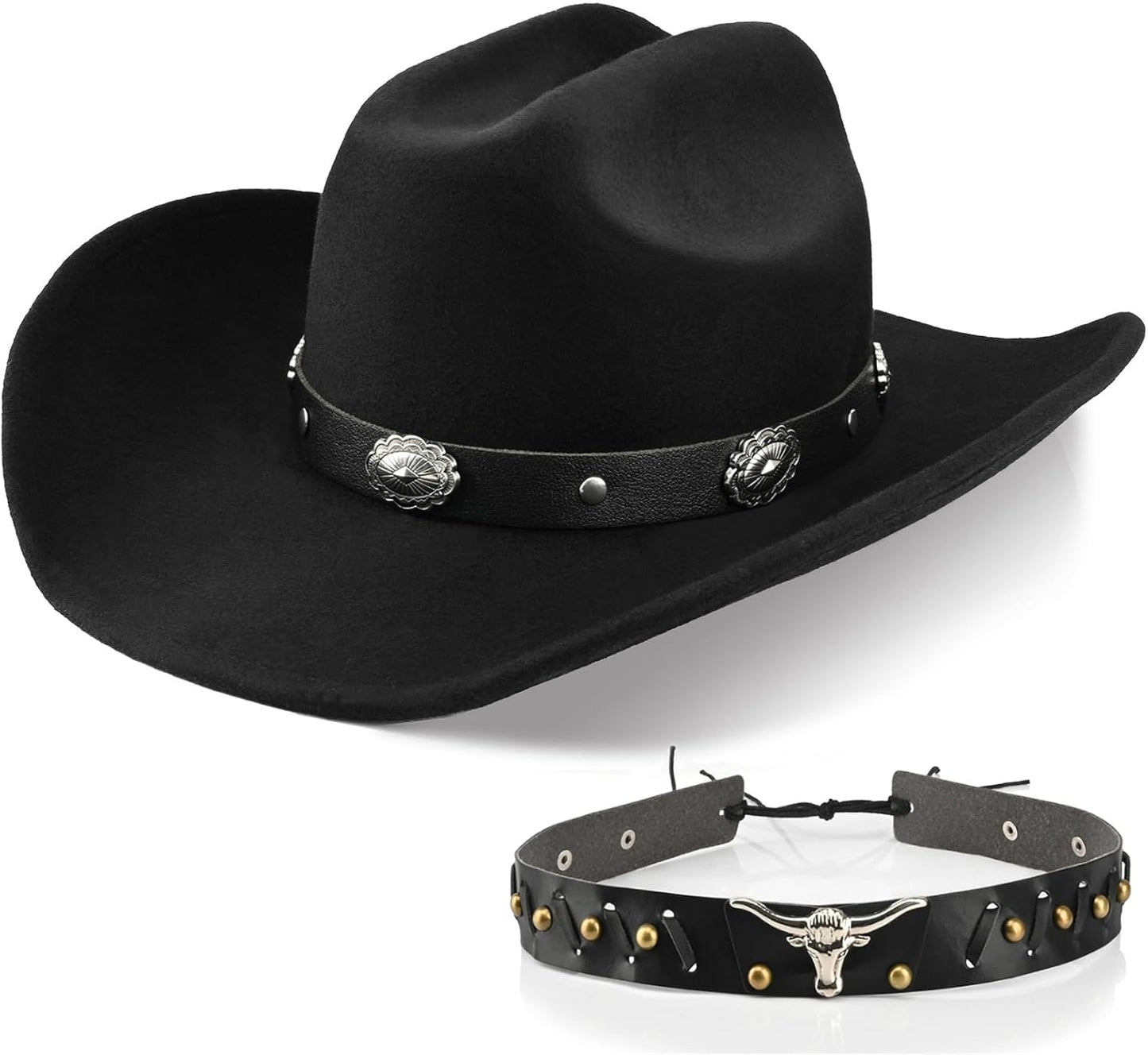 100% Wool Western Cowboy Hat for Men Women Classic Fedora