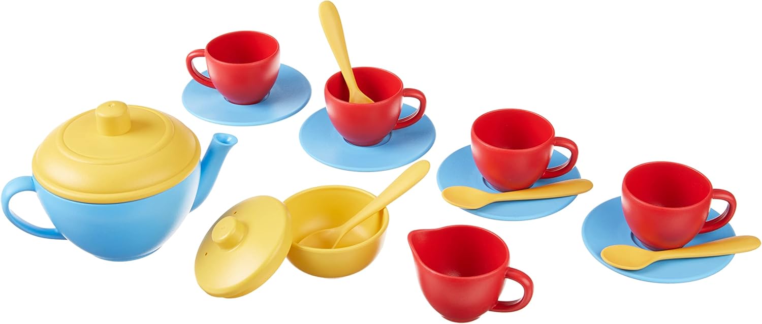 Non-Toxic Blue Tea Set for Kids - Eco-Friendly