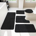 YIHOUSE Bathroom Rugs Set 5 Piece Cobblestone Memory Foam Bath Mats