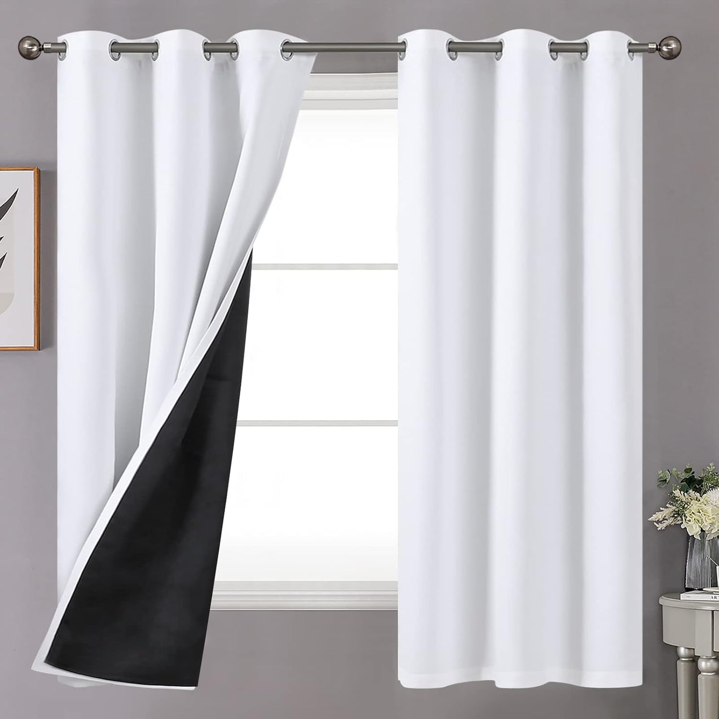 Pure White Blackout Curtains: Total Darkness 63