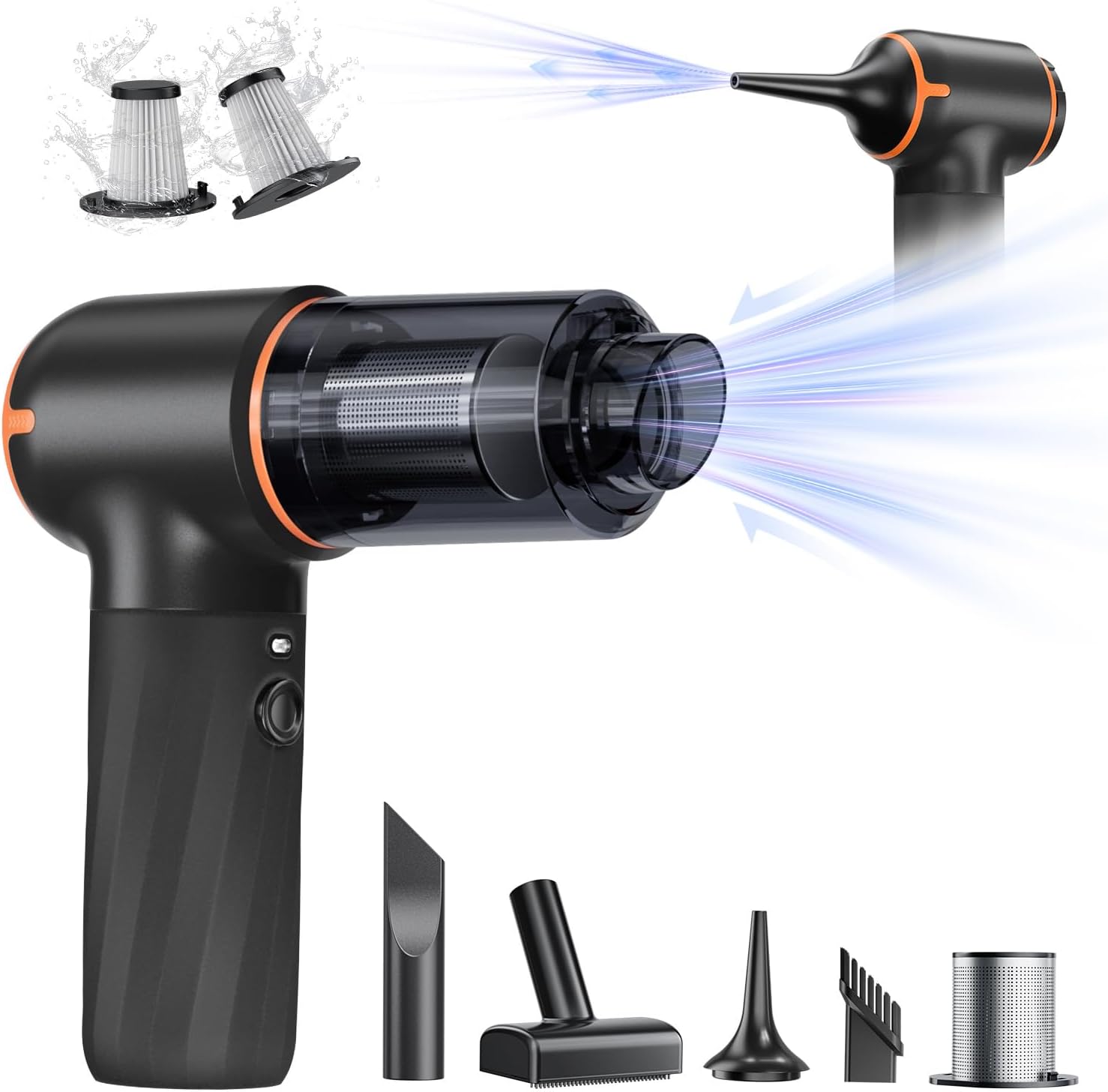 YIJU Mini Car Vacuum - 12000Pa Power with LED Light