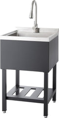 TRINITY Stainless Steel Freestanding Utility Sink - Compact Durable