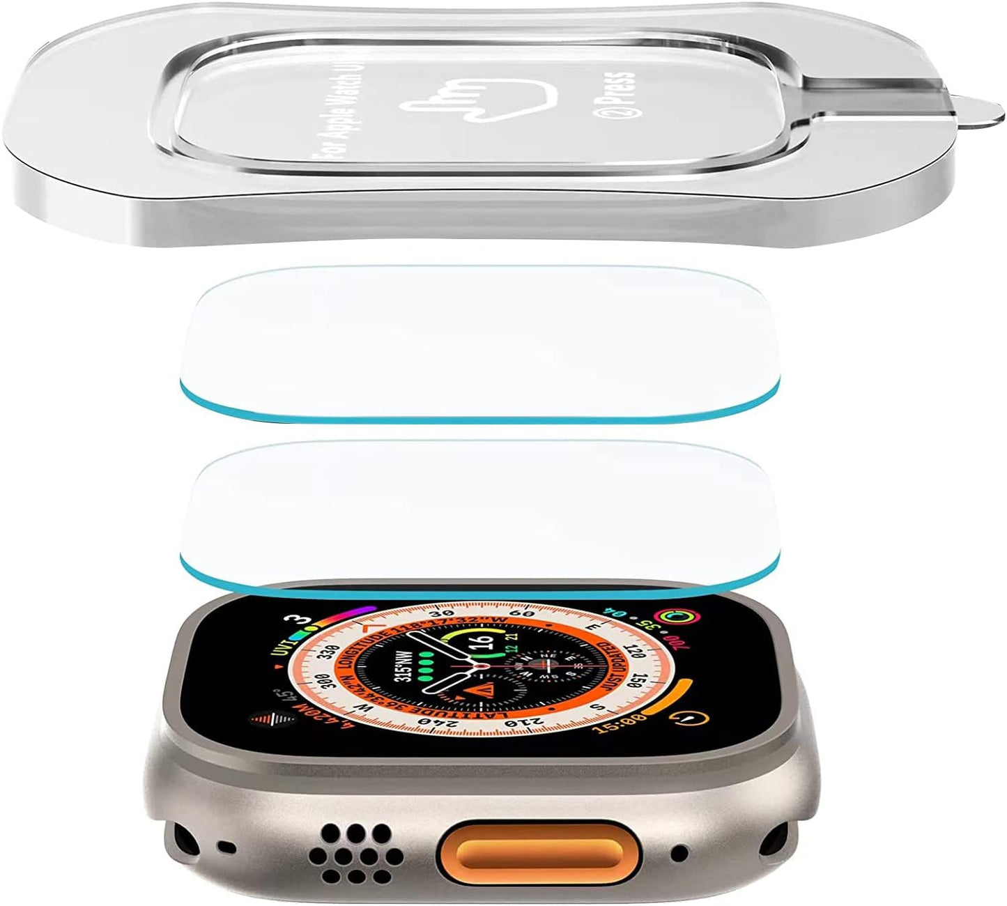 Ultra 2 Pack Glass Screen Protector for Apple Watch