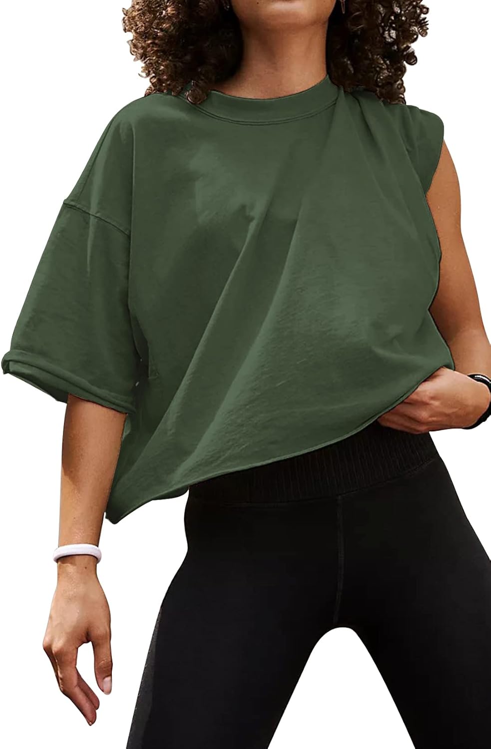 HUGOOME Oversize Crop Tops: Loose Fit for Active Comfort