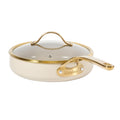 10 Inch Heavy Duty Aluminum Ceramic Nonstick Frying Pan - Almond Cream