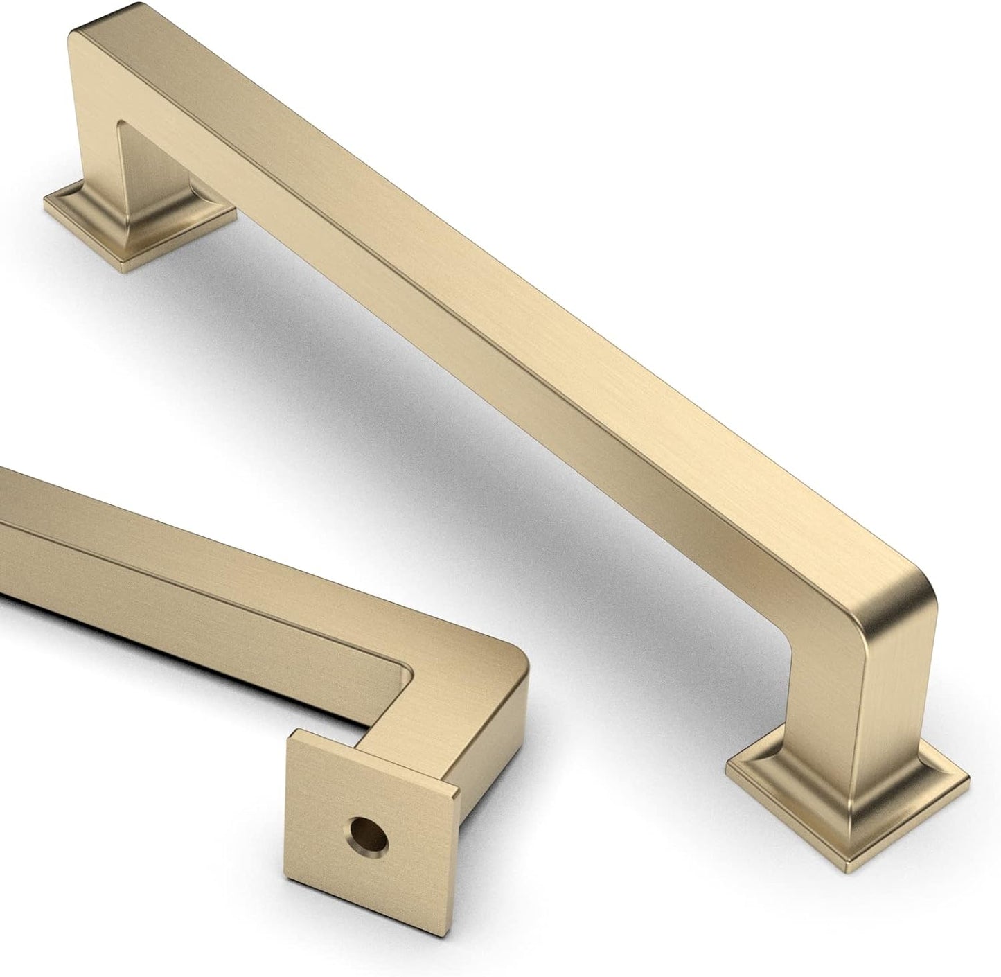 Brushed Brass Kitchen Cabinet Handles - 10 Pack 5 Inch Pulls