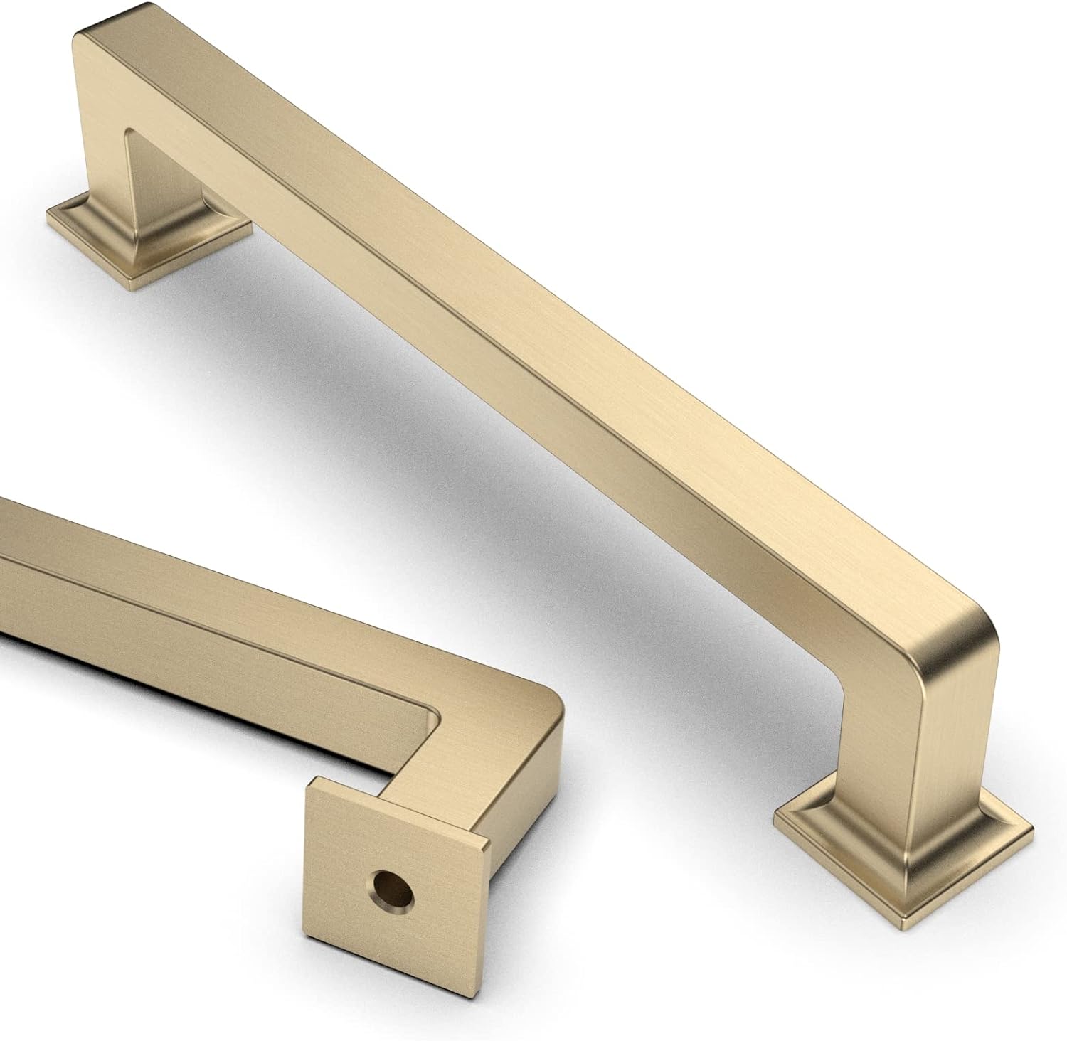 Brushed Brass Kitchen Cabinet Handles - 10 Pack 5 Inch Pulls