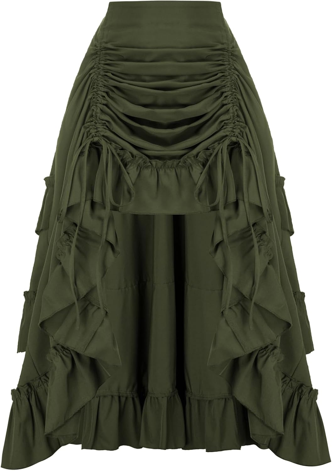 Gothic Steampunk Skirt for Women - High-Low Bustle Design
