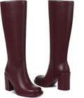 Knee High Platform Boots Women Chunky Heel Square Toe - Stylish
