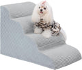Dog Stairs Curved Ramp for Small Dogs 19.5 in H - Stable 4-Step Ramp